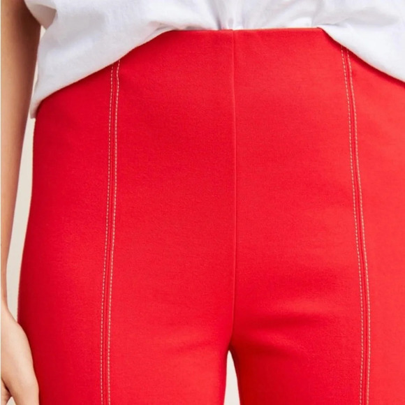 ANTHROPOLOGIE The Essential Cropped Flare‎ Trousers in Red - Picture 4 of 11